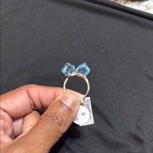 Elegant Blue Stone Sterling Silver Ring NWT